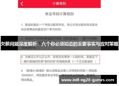 欠薪问题深度解析：六个你必须知道的重要事实与应对策略